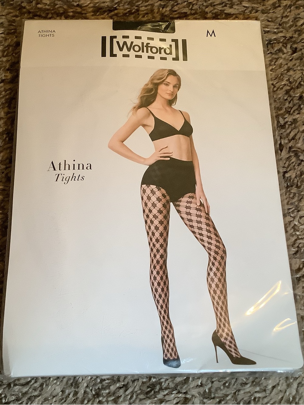 Wolford Athina tights, net pattern, color black, size: M